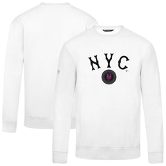 New York Mets Levelwear City Connect Zane Back Splash Sweatshirt - White Sweatshirts