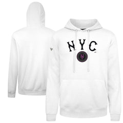 New York Mets Levelwear City Connect Podium Back Splash Pullover Hoodie - White Hoodies