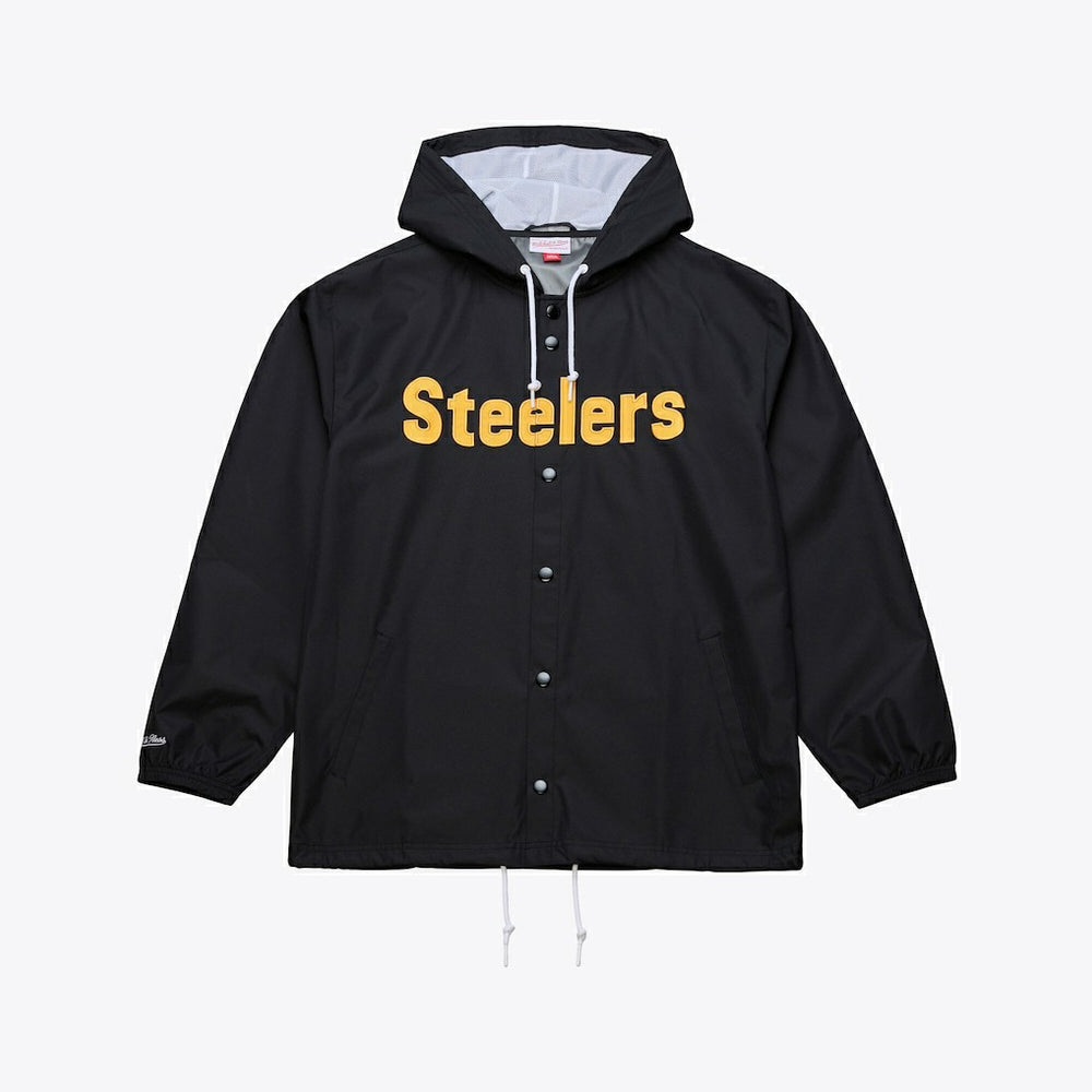 Pittsburgh Steelers Coaches Full-Snap Hooded Windbreaker Jacket Black
