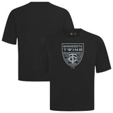 Minnesota Twins Levelwear Oversized Luxe Signature Knit Buckler T-Shirt - Black T-shirts