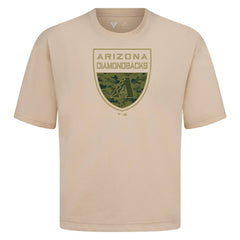 Arizona Diamondbacks Levelwear Oversized Luxe Signature Knit Buckler T-Shirt - Khaki T-shirts