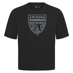 Arizona Diamondbacks Levelwear Oversized Luxe Signature Knit Buckler T-Shirt - Black T-shirts