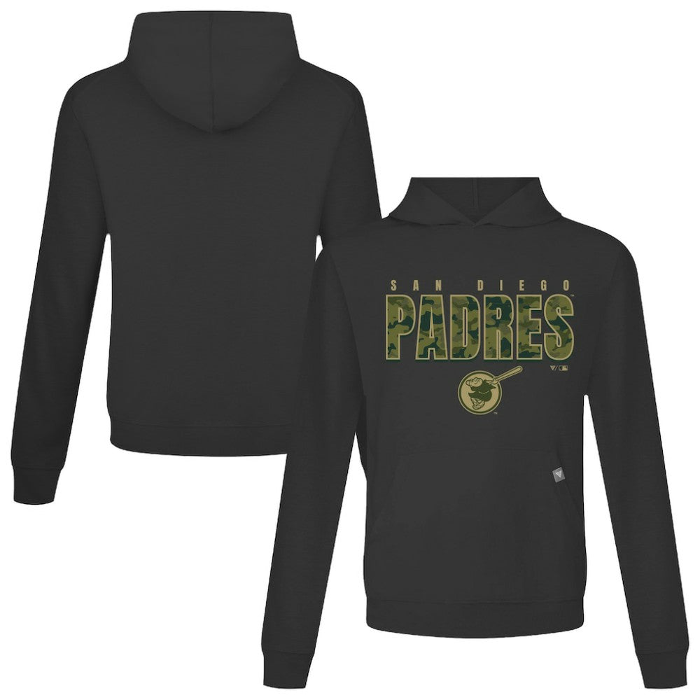 San Diego Padres Levelwear Relay Protect Pullover Hoodie - Black Hoodies