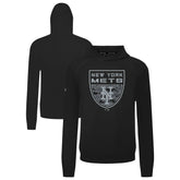 New York Mets Levelwear Mandate Buckler Tri-Blend Pullover Hoodie - Black Hoodies