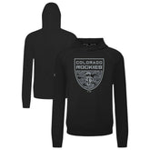 Colorado Rockies Levelwear Mandate Buckler Tri-Blend Pullover Hoodie - Black Hoodies