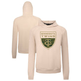 Minnesota Twins Levelwear Mandate Buckler Tri-Blend Pullover Hoodie - Khaki Hoodies