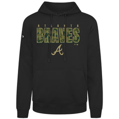Atlanta Braves Levelwear Podium Protect Pullover Hoodie - Black Hoodies