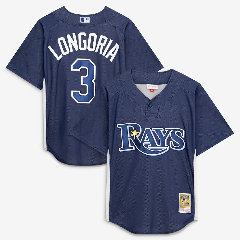MLB Evan Longoria Tampa Bay Rays Mitchell & Ness Authentic Batting Practice Jersey - Navy