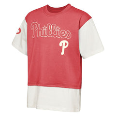 Philadelphia Phillies Outerstuff Youth Ultimate Pastels Premium Double Run T-Shirt - Red/Cream T-shirts