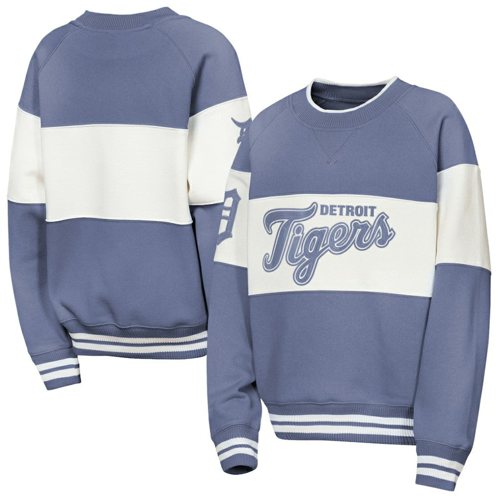 Detroit Tigers Outerstuff Youth Ultimate Pastels On Base Sweatshirt - Blue Sweatshirts