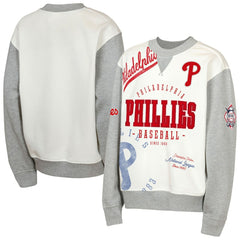 Philadelphia Phillies Outerstuff Youth Big League Power Hit Fleece Sweatshirt - Cream/Gray Sweatshirts