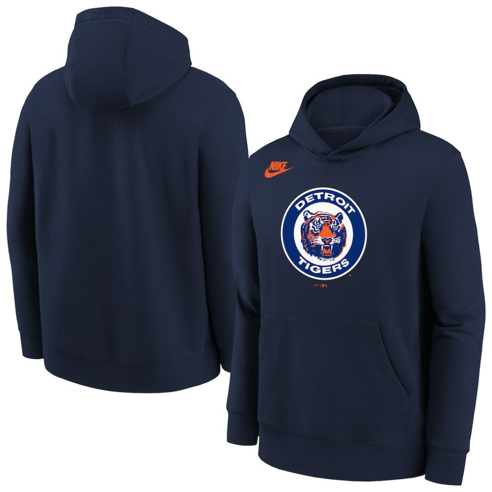 Detroit Tigers Nike Youth Club Fleece Hoodie - Athletic Navy Hoodies