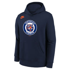 Detroit Tigers Nike Youth Club Fleece Hoodie - Athletic Navy Hoodies
