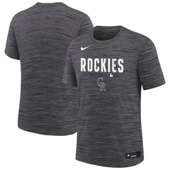Colorado Rockies Nike Youth Authentic Collection Velocity Dri-FIT T-Shirt - Black T-shirts