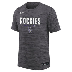 Colorado Rockies Nike Youth Authentic Collection Velocity Dri-FIT T-Shirt - Black T-shirts