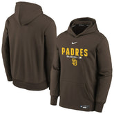 San Diego Padres Nike Youth Authentic Collection Therma-FIT Hoodie - Brown Hoodies