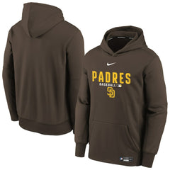 San Diego Padres Nike Youth Authentic Collection Therma-FIT Hoodie - Brown Hoodies