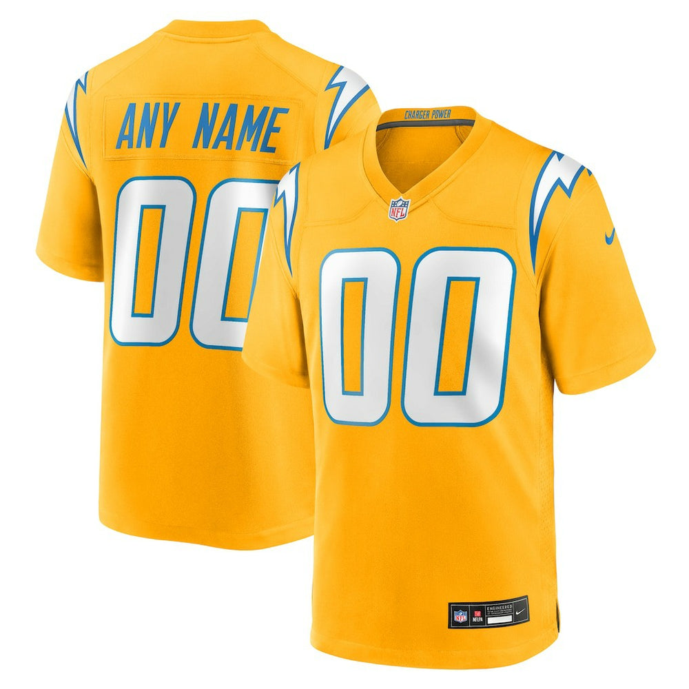 NFL Los Angeles Chargers Alternate Charger Power Game Custom Jersey - Gold