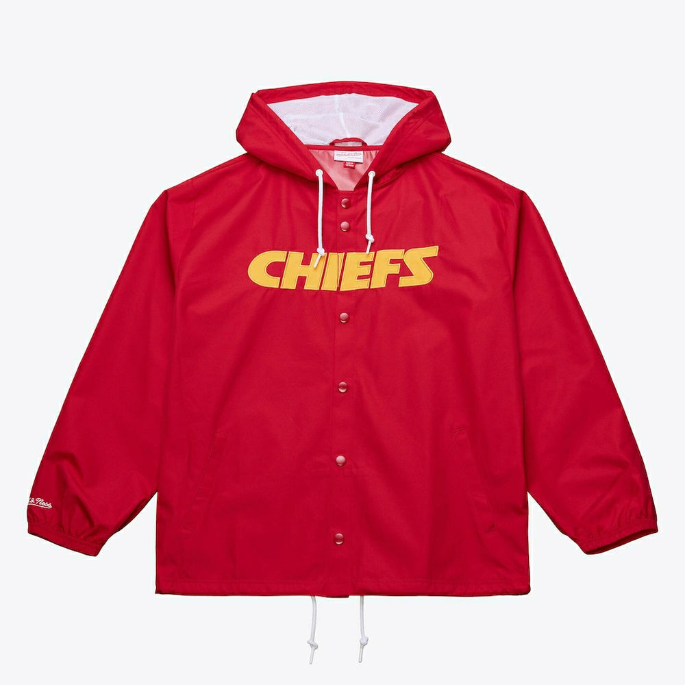 Kansas City Chiefs Coaches Full-Snap Hooded Windbreaker Jacket Red