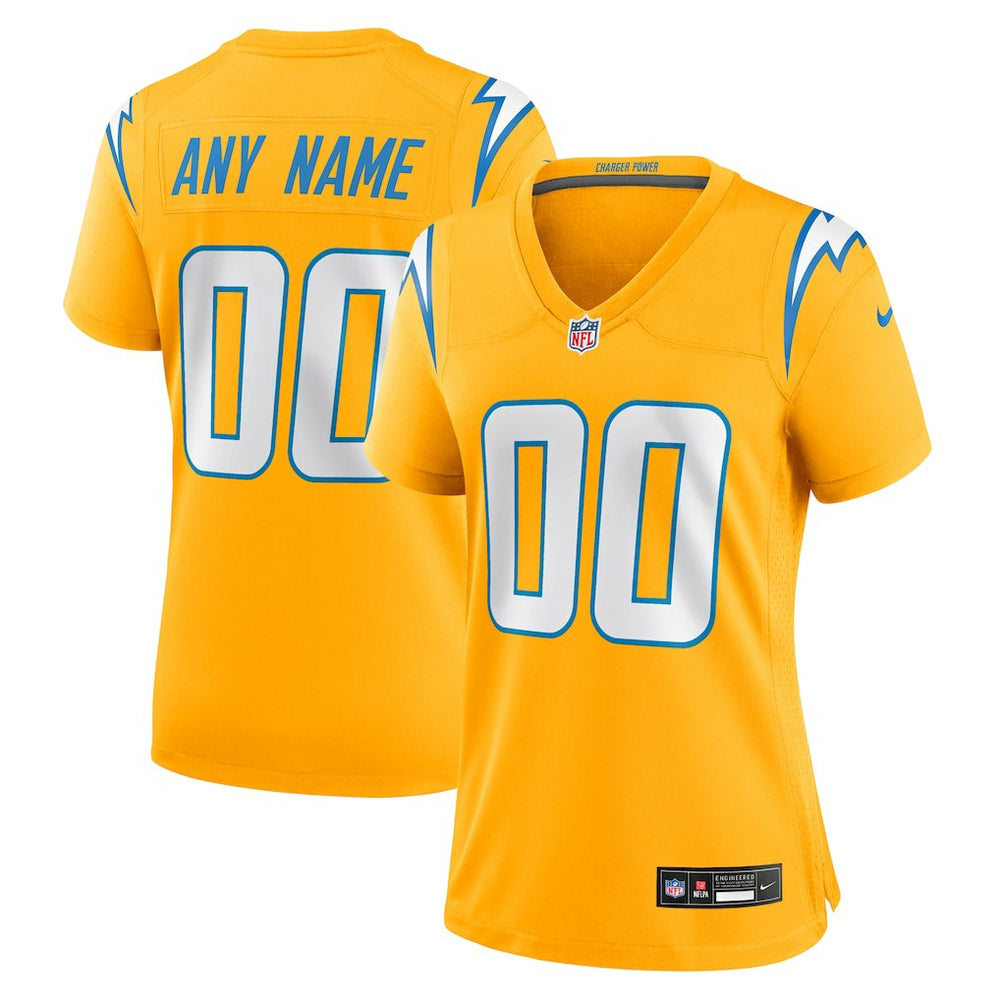NFL Los Angeles Chargers Women's Alternate Charger Power Game Custom Jersey - Gold