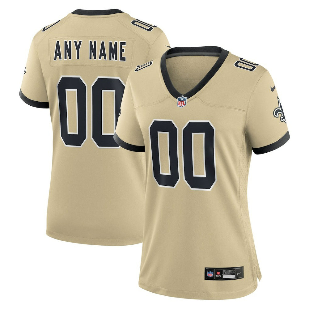 NFL New Orleans Saints Women's Gameday Golds Alternate Custom Game Jersey - Gold