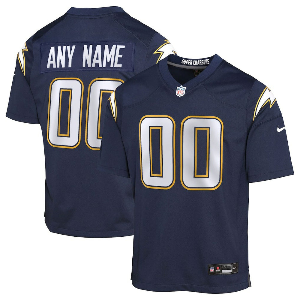 NFL Los Angeles Chargers Youth Alternate Super Chargers Game Custom Jersey - Navy