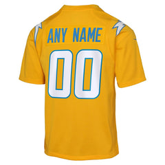 NFL Los Angeles Chargers Youth Alternate Charger Power Game Custom Jersey - Gold