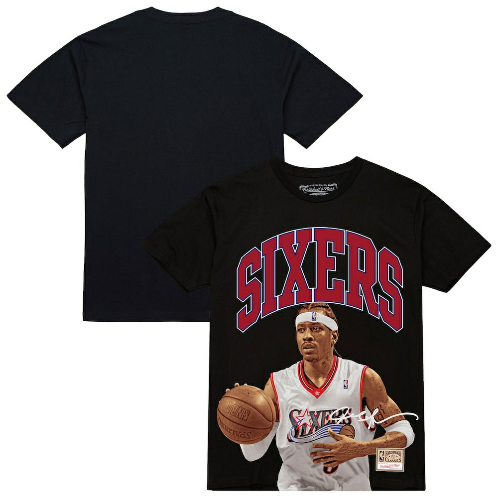 Allen Iverson Philadelphia 76ers Hardwood Classics Player Arch T-Shirt Black