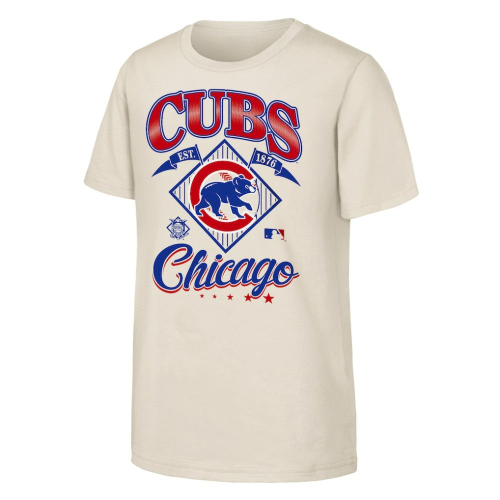 Chicago Cubs Outerstuff Youth Triple Hit T-Shirt - Natural T-shirts