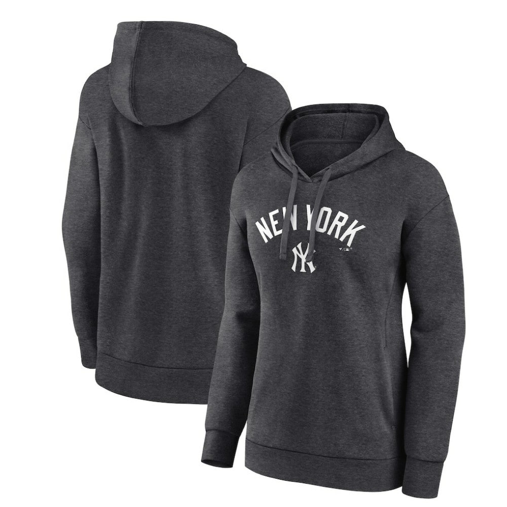 New York Yankees Women's Team Lockup Hoodie - Charcoal Hoodies