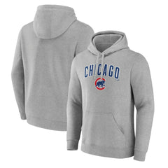 Chicago Cubs Team Lockup Hoodie - Gray Hoodies