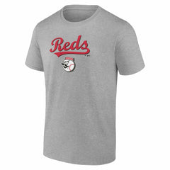 Cincinnati Reds Team Lockup T-Shirt - Heather Gray T-shirts