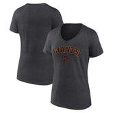 San Francisco Giants Women's Team Lockup V-Neck T-Shirt - Charcoal T-shirts