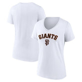 San Francisco Giants Women's Team Lockup V-Neck T-Shirt - White T-shirts