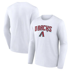 Arizona Diamondbacks Team Lockup Long Sleeve T-Shirt - White T-shirts