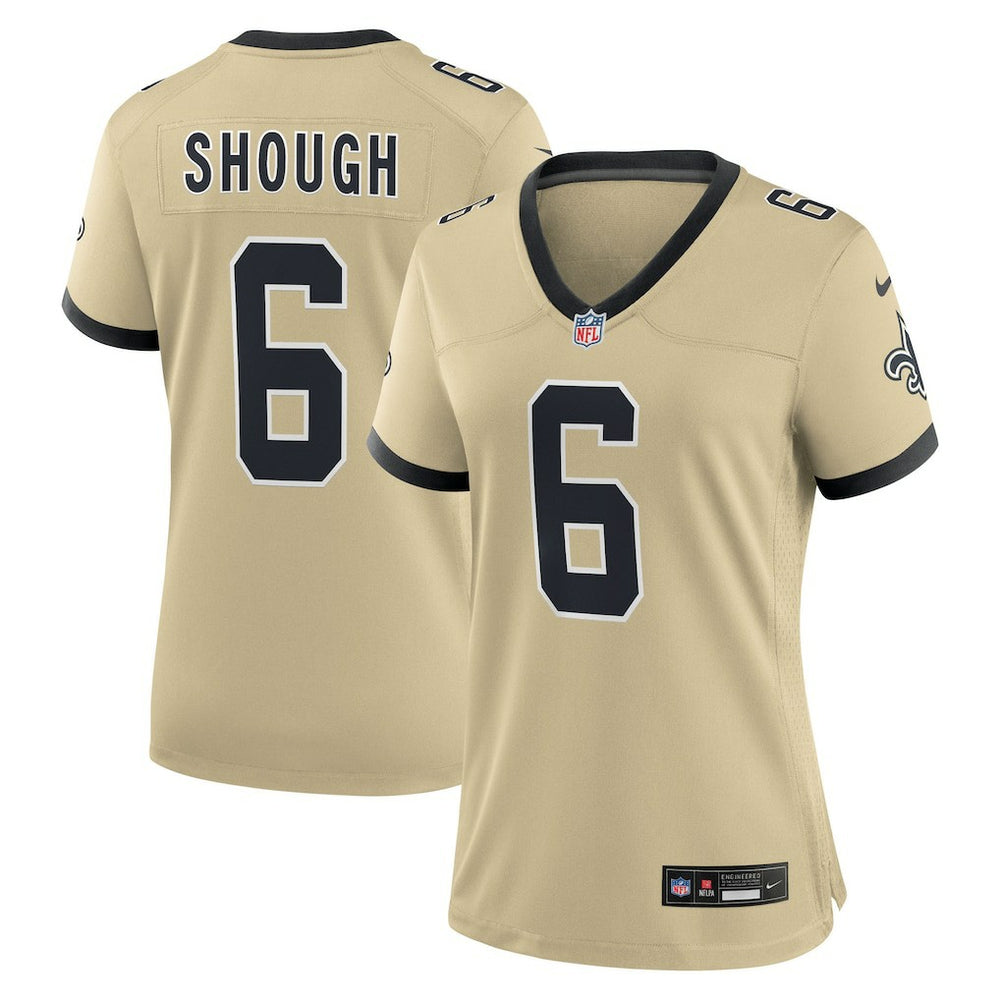 NFL Tyler Shough New Orleans Saints Women's Alternate Game Player Jersey - Gold