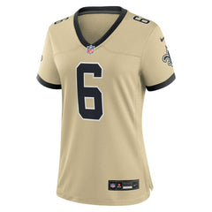 NFL Tyler Shough New Orleans Saints Women's Alternate Game Player Jersey - Gold