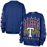 Texas Rangers '47 Women's Trendy Team Go Big Oversized Sweatshirt - Royal Sweatshirts