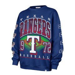 Texas Rangers '47 Women's Trendy Team Go Big Oversized Sweatshirt - Royal Sweatshirts