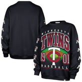 Minnesota Twins '47 Women's Trendy Team Go Big Oversized Sweatshirt - Navy Sweatshirts