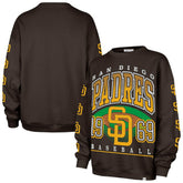 San Diego Padres '47 Women's Trendy Team Go Big Oversized Sweatshirt - Brown Sweatshirts