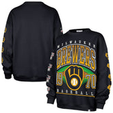 Milwaukee Brewers '47 Women's Trendy Team Go Big Oversized Sweatshirt - Navy Sweatshirts