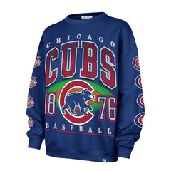 Chicago Cubs '47 Women's Trendy Team Go Big Oversized Sweatshirt - Royal Sweatshirts
