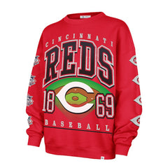 Cincinnati Reds '47 Women's Trendy Team Go Big Oversized Sweatshirt - Red Sweatshirts