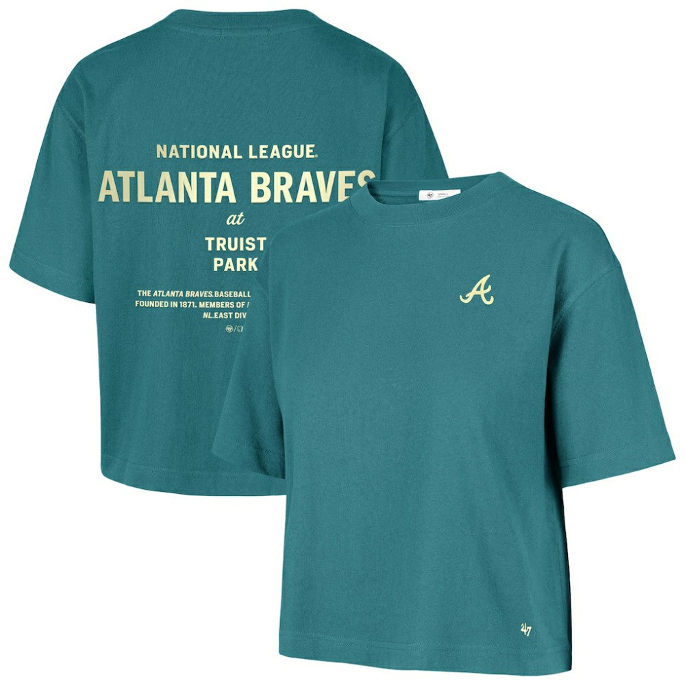 Atlanta Braves '47 Women's Contemporary Basics Leon City T-Shirt - Teal T-shirts
