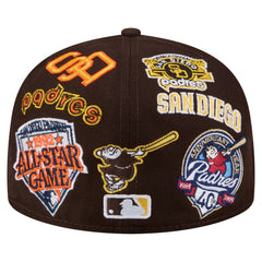San Diego Padres New Era All Over 59FIFTY Fitted Hat - Brown Hats
