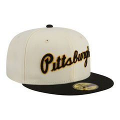 Pittsburgh Pirates New Era Two-Tone Stitch 59FIFTY Fitted Hat - Cream Hats