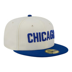 Chicago Cubs New Era Two-Tone Stitch 59FIFTY Fitted Hat - Cream Hats