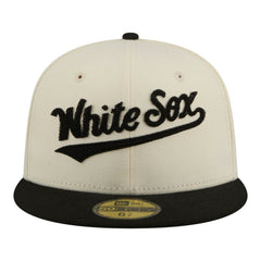 Chicago White Sox New Era Two-Tone Stitch 59FIFTY Fitted Hat - Cream Hats