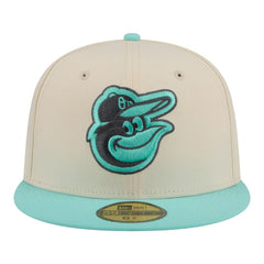 Baltimore Orioles New Era Two-Tone Color Pack 59FIFTY Fitted Hat - Light Beige/Turquoise Hats